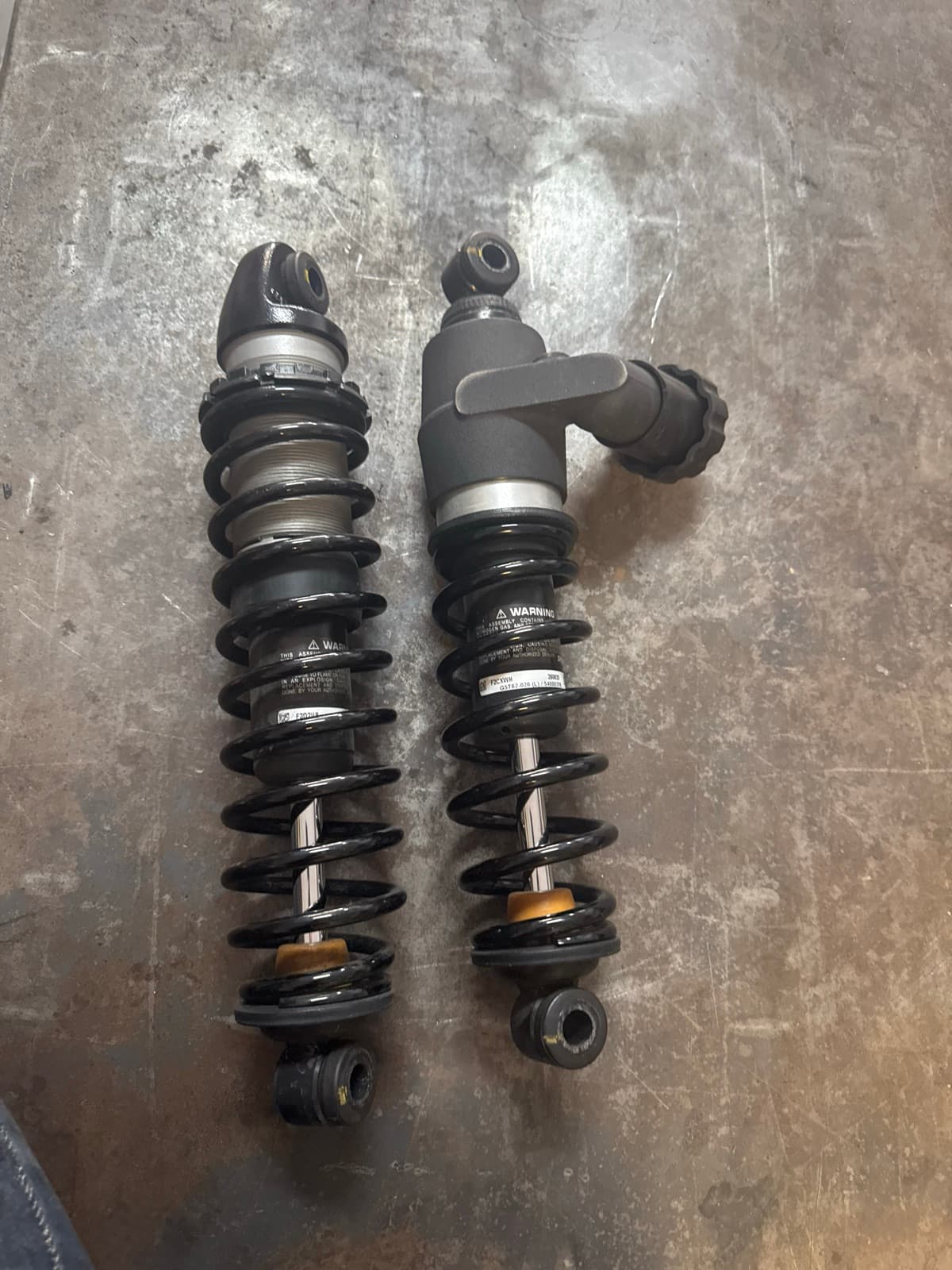 2026 Harley-Davidson Road Glide OEM Rear Shock Set, Part #54000376 / 54000377, Used Takeoffs.